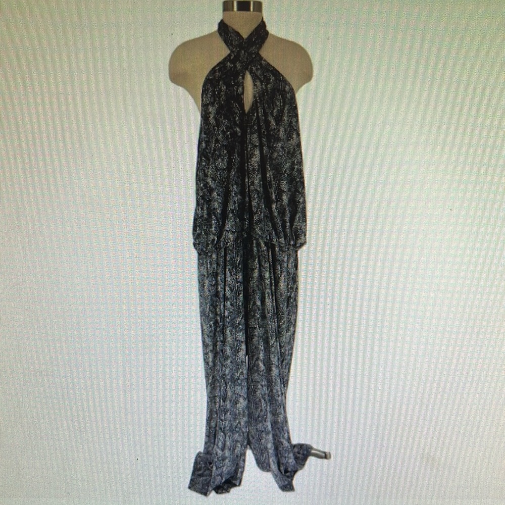 NWT 18/20 Lane Bryant Halter Wide Leg Snakeskin Jumpsuit